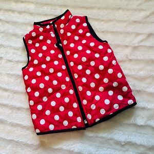 Jk Puffer Vest Red and White Polka Dot Sz 3t